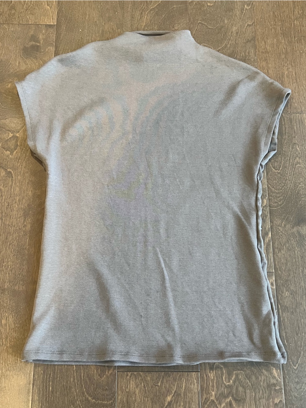 Zara Taupe Mock Neck Cap-Sleeve Tank